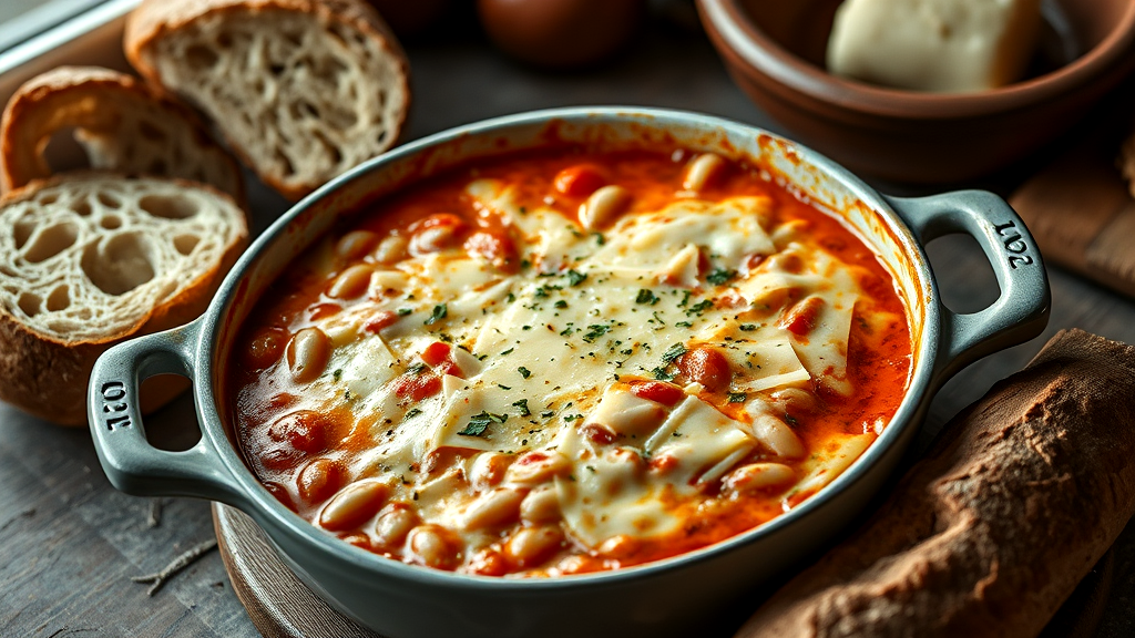 Cheesy White Bean Tomato Bake